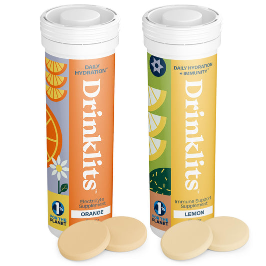 Drinklits Orange Electrolyte Hydration & Lemon Immunity Tablets, 20 Tablets