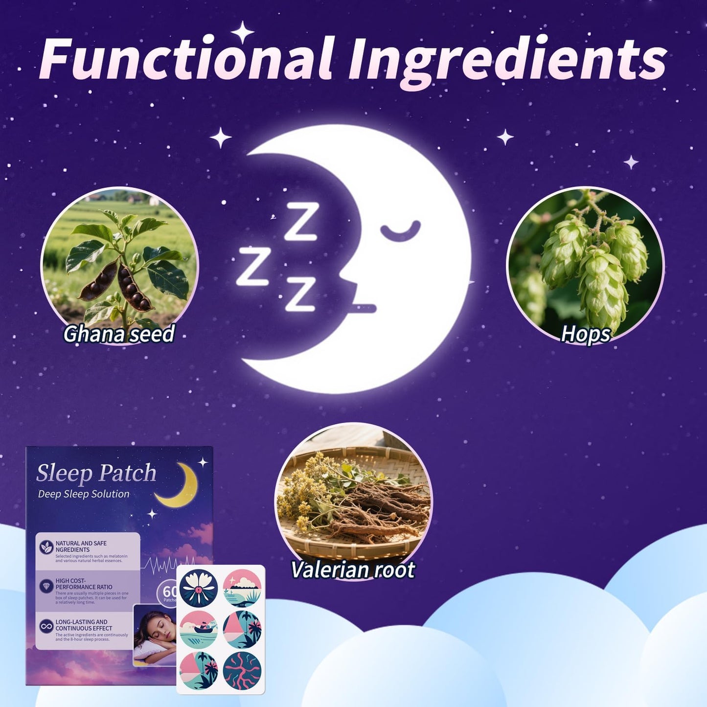 Gethorey Sleep Patches for Adults 60 Tablets