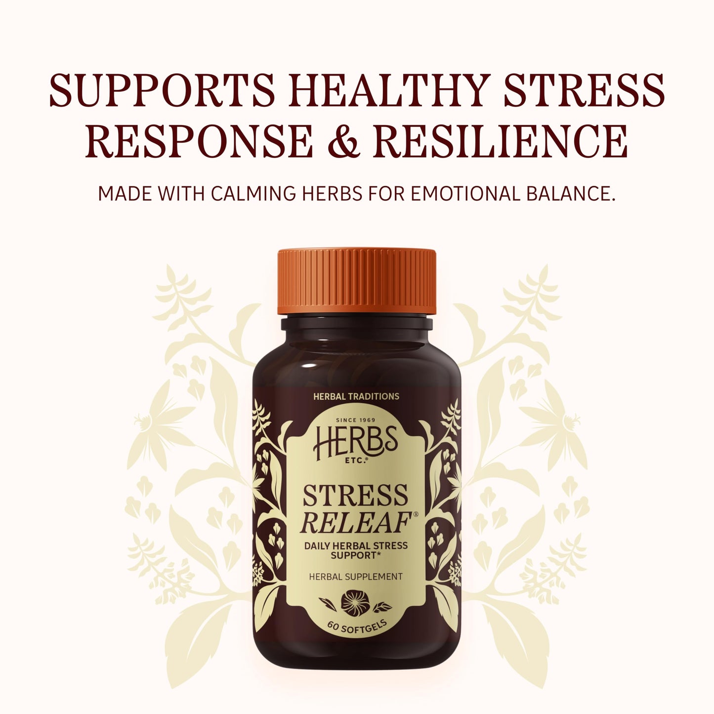 Herbs Etc. Stress ReLeaf Softgels, 60 Count