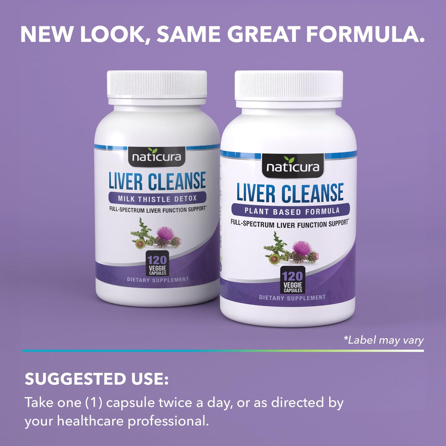 Naticura Liver Cleanse Plant-Based Formula - Vegan Full Spectrum Milk Thistle, Vitamin C and Zinc for Liver Function and Immune Support, 120 Capsules