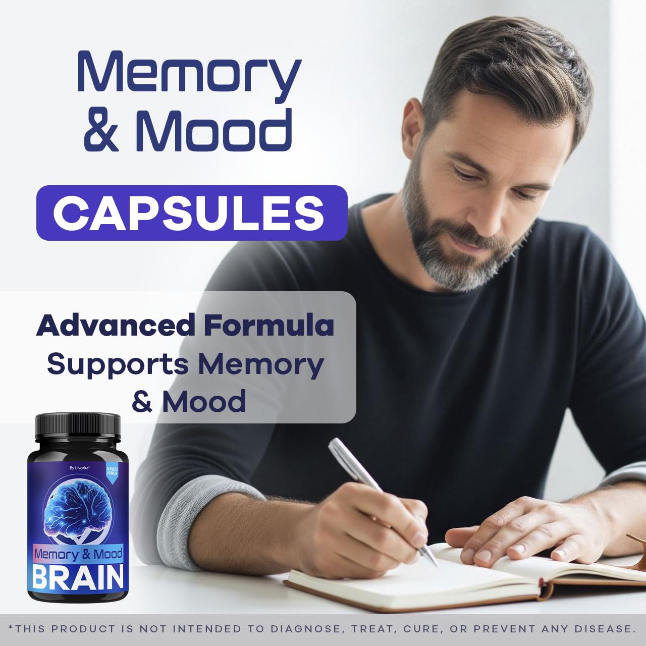 LIVORKA Memory Mood and Brain Capsules, 60 Count