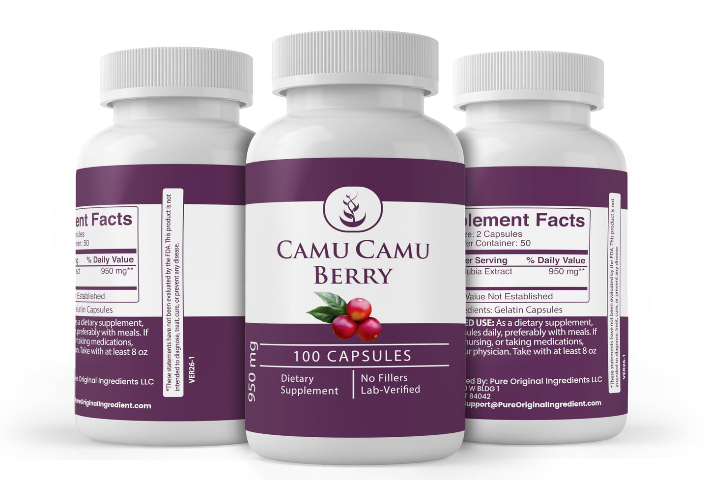 Pure Original Ingredients Camu Camu Berry Capsules 100 Capsules