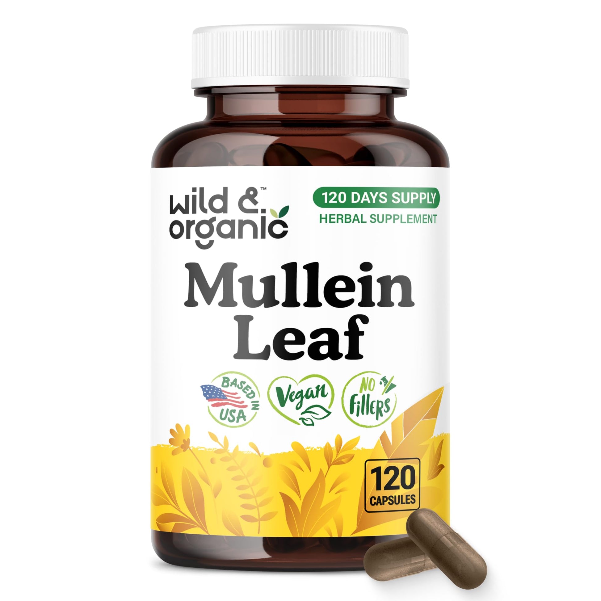Wild & Organic Mullein Capsules 120 Count