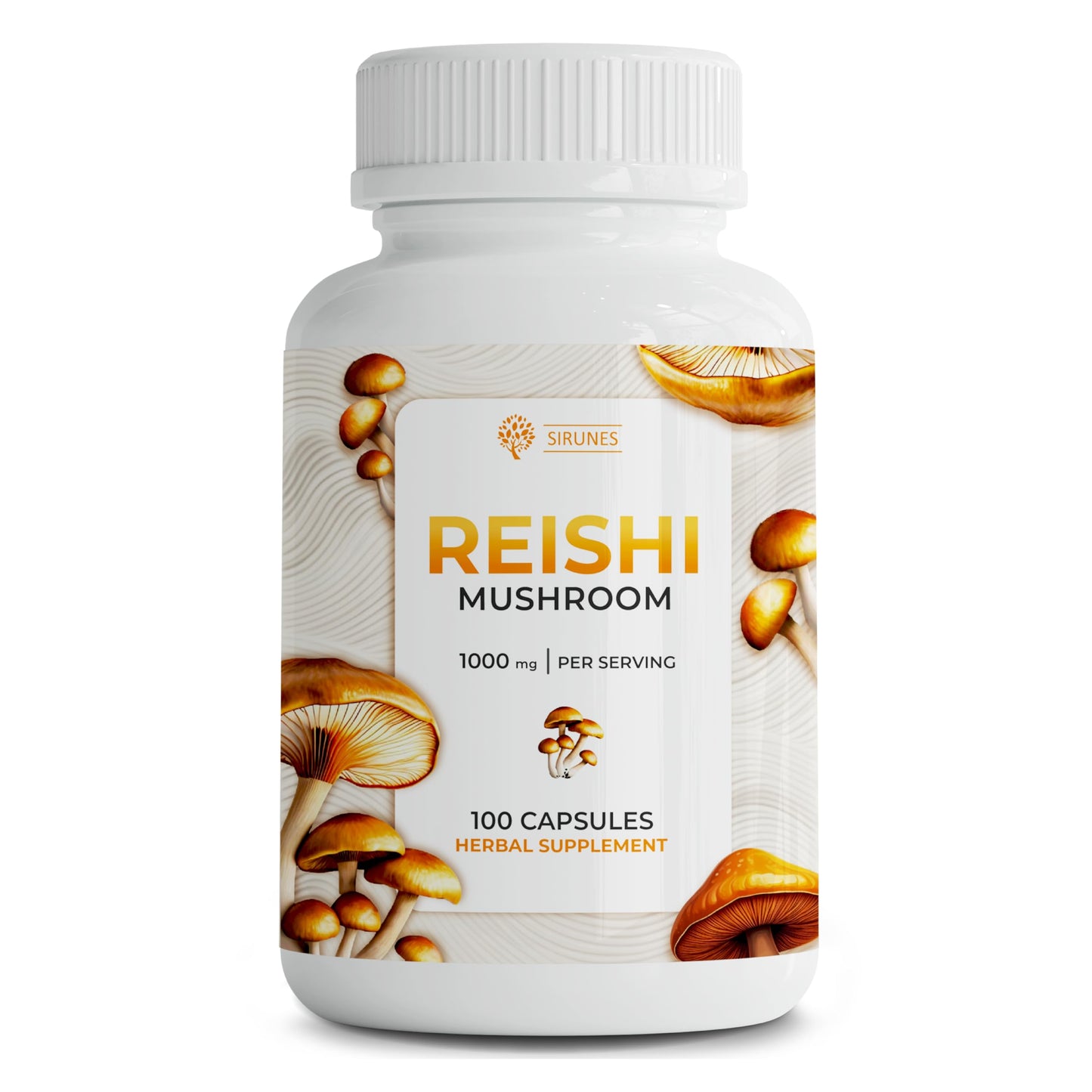 SIRUNES Reishi Mushroom Capsules 100 Count