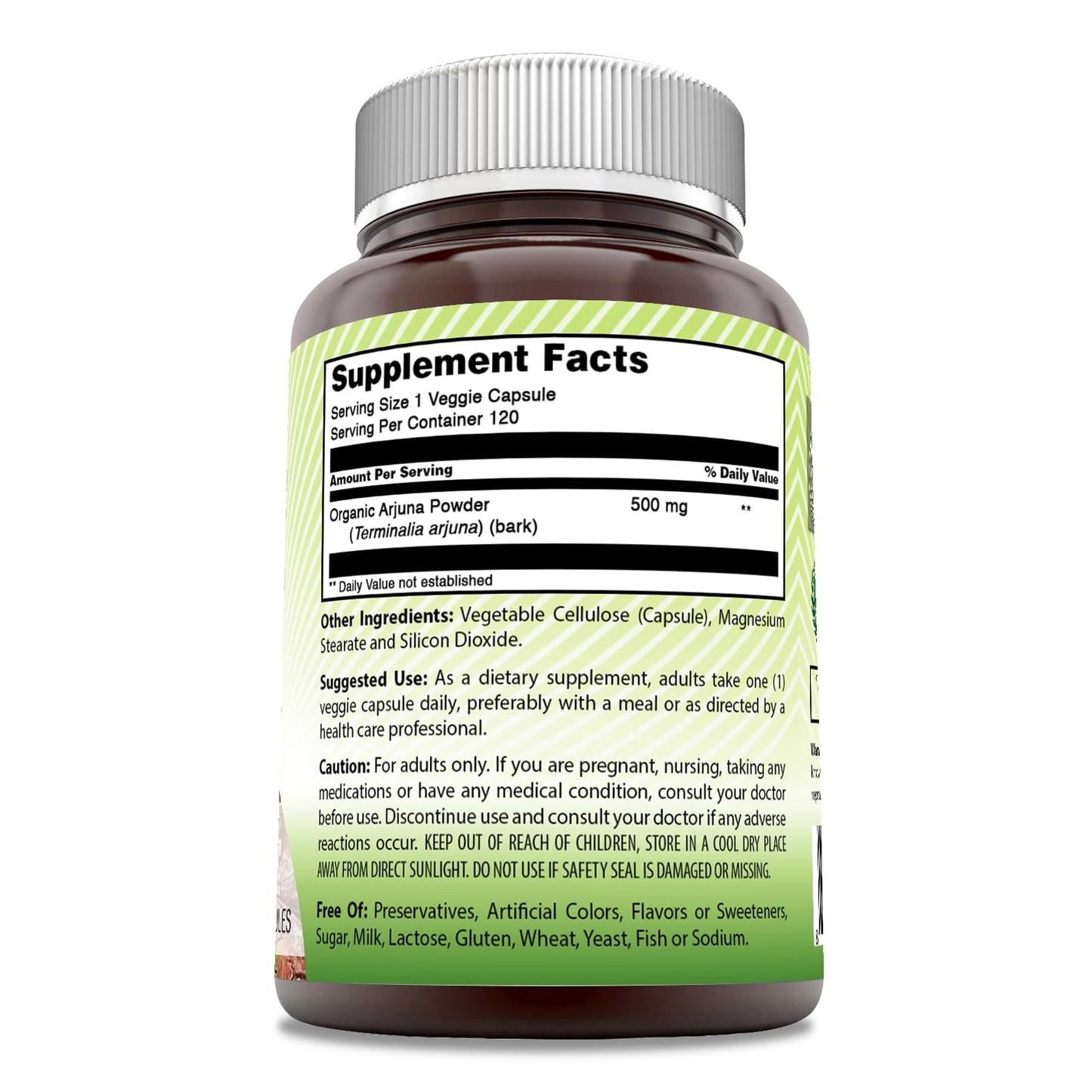 Amazing India Arjuna 500 Mg Supplement Capsules, 120 Count