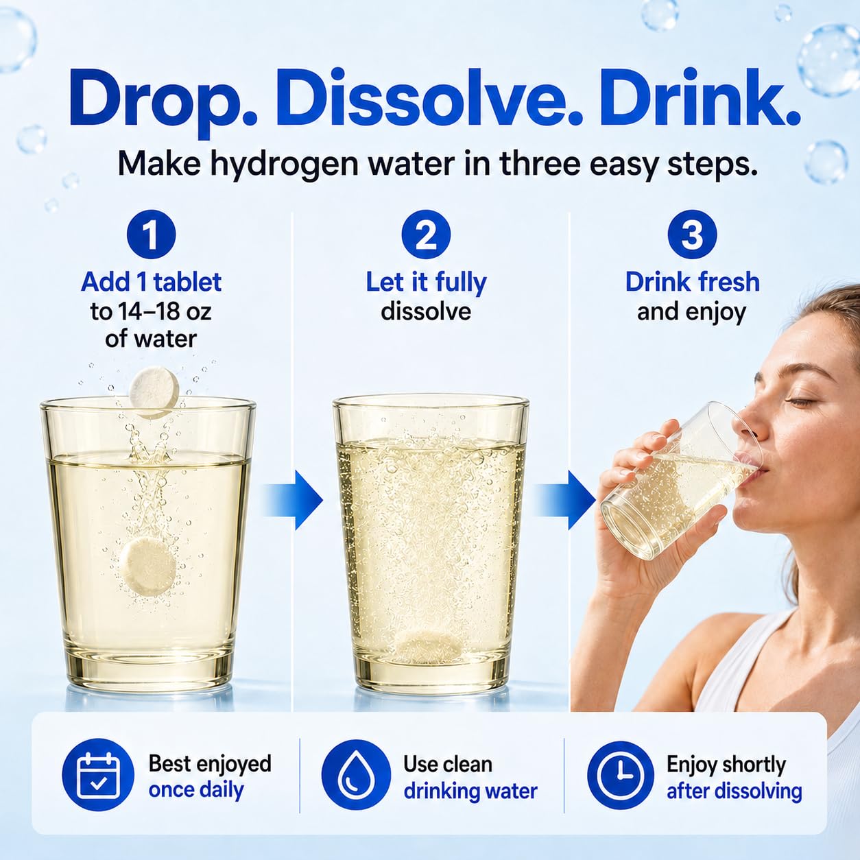 Wellgiuueo Hydrogen Water Tablets with Magnesium, 40 Count