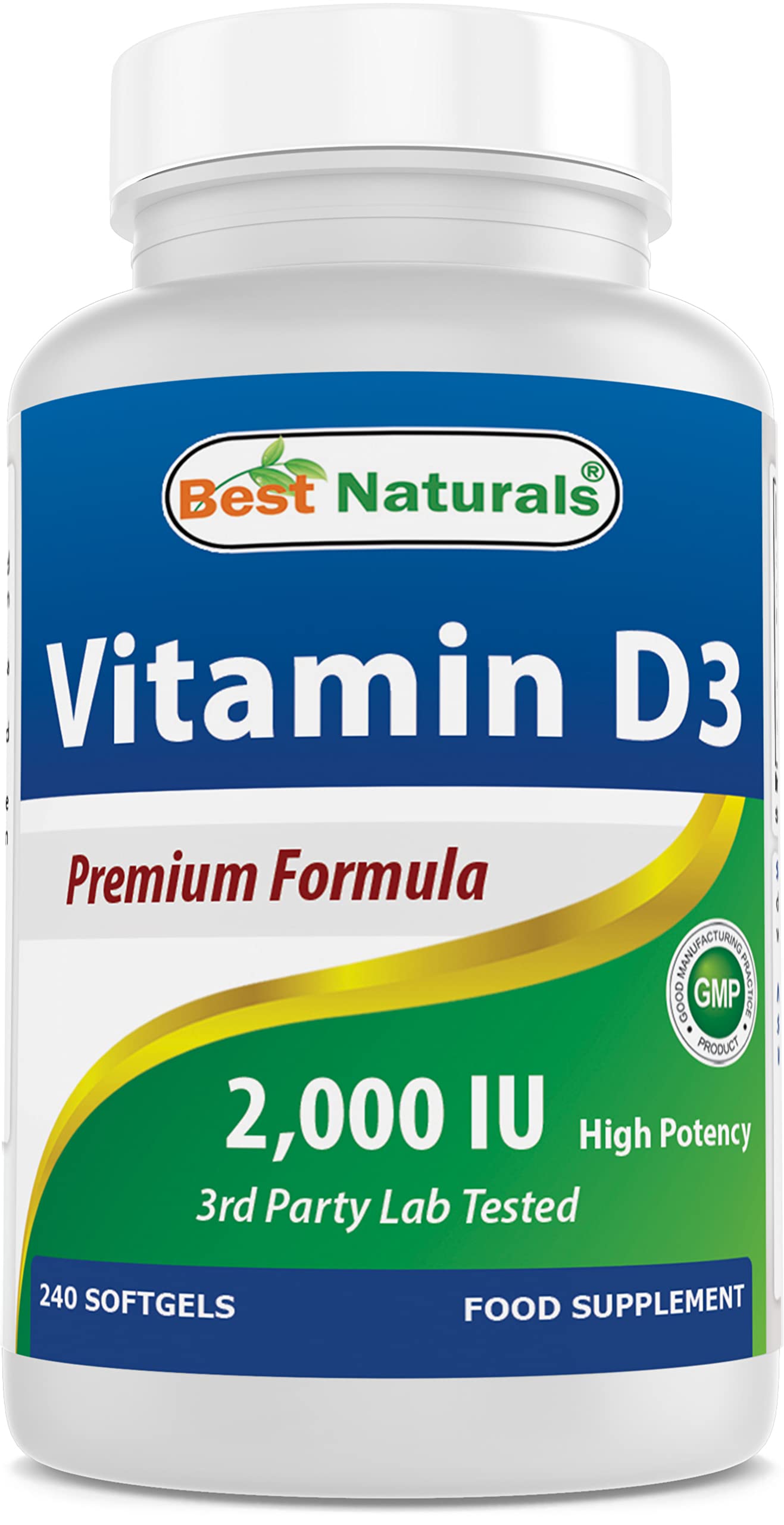 Best Naturals Vitamin D3 2000 IU Softgels, 240