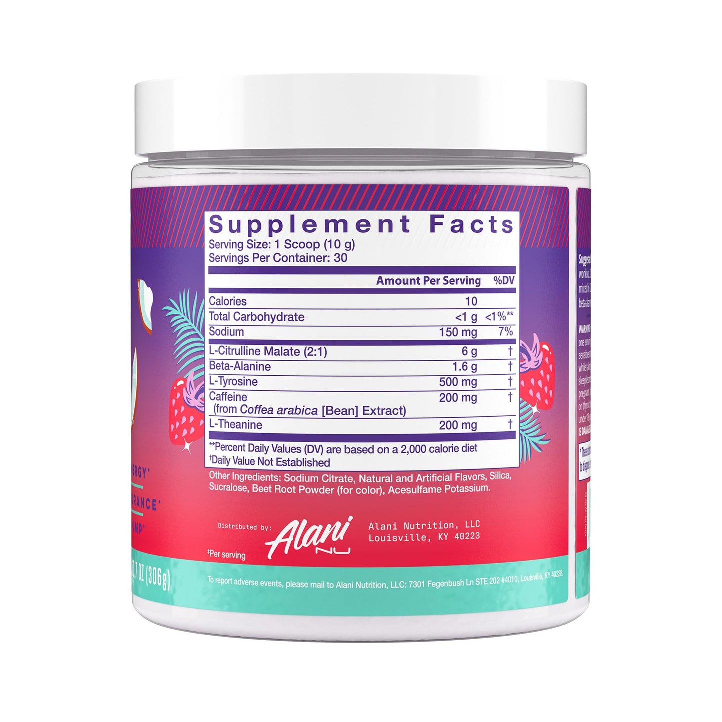 Alani Nu Pre Workout Powder Hawaiian Shaved ICE, 30 Servings