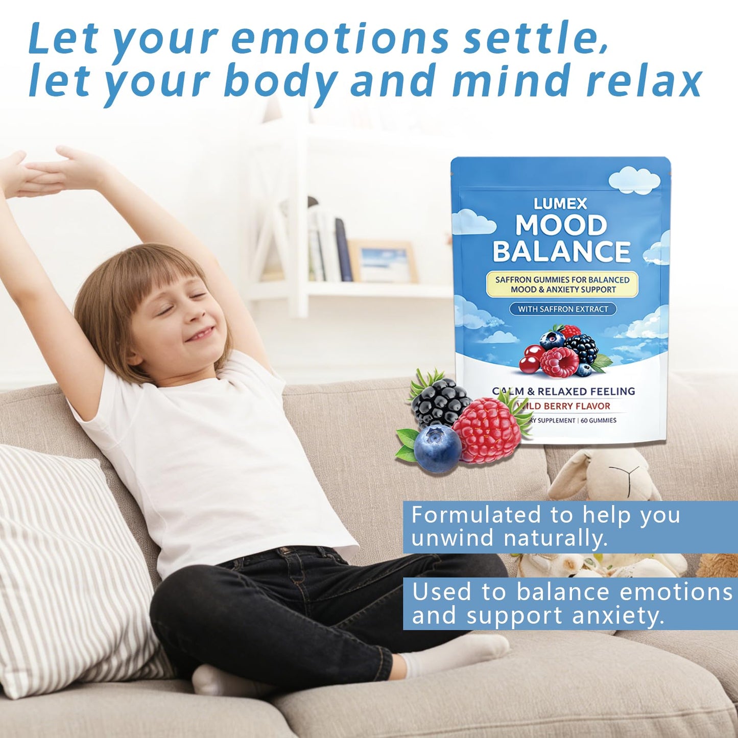 Purebite Lumex-Mood Balance Saffron Gummies 60 Count