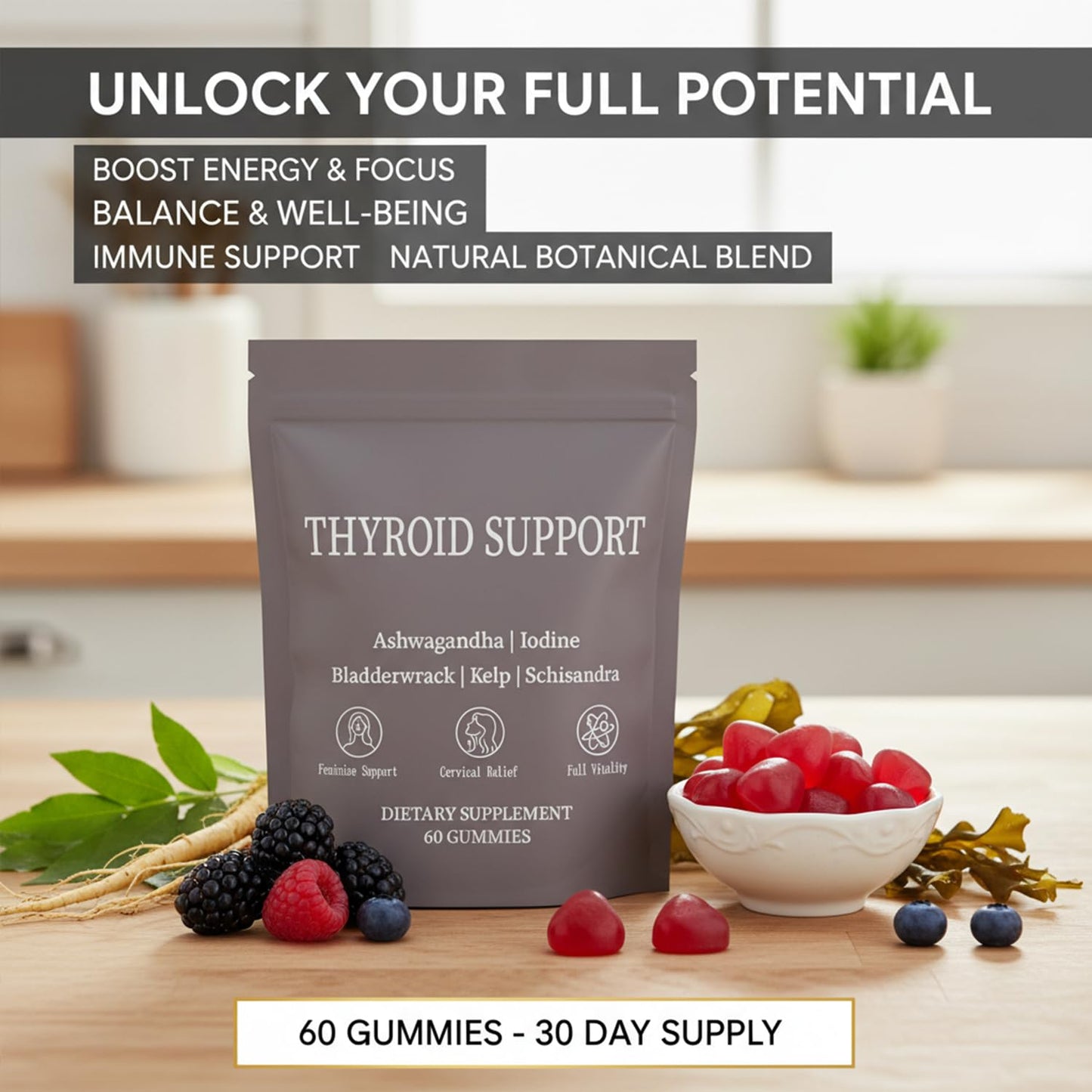 Eloix Thyroid Support Power Gummies 60 Count