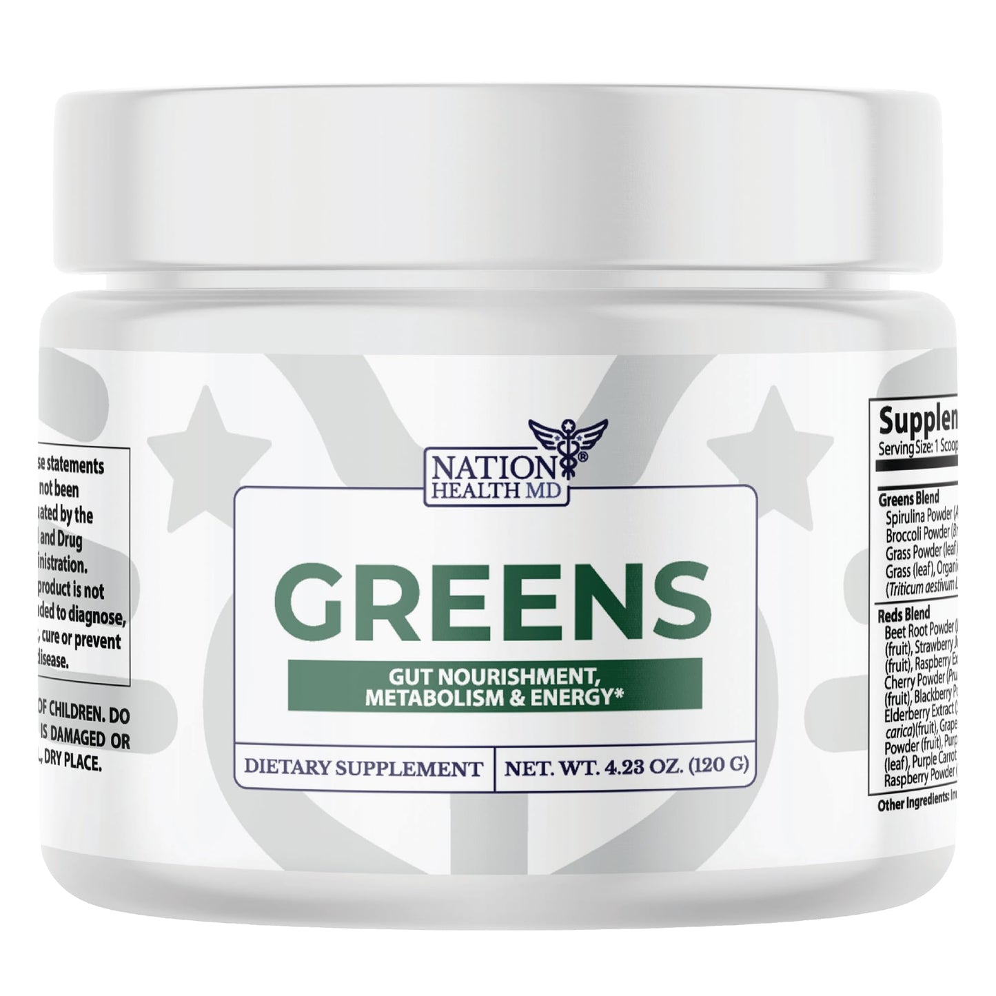 NATION HEALTH MD Greens Organic Super Greens Powder 4.23 oz