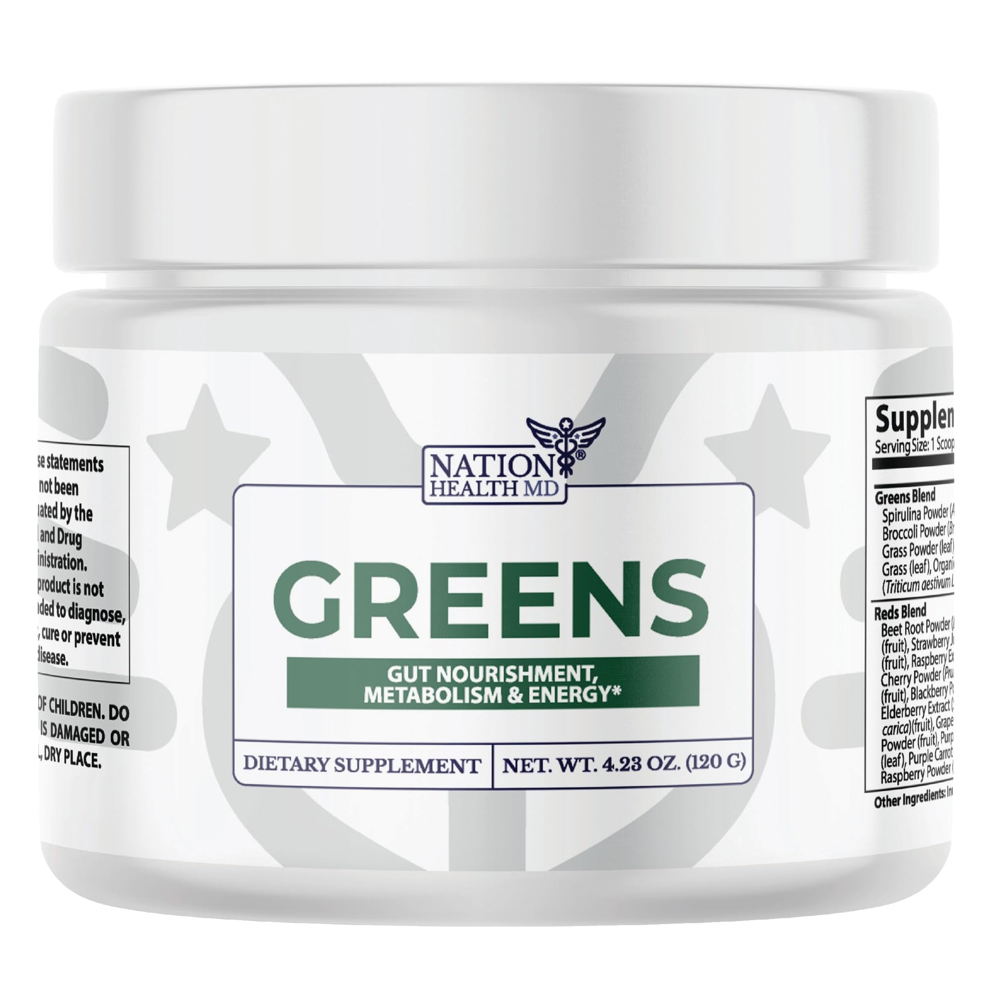 NATION HEALTH MD Greens Organic Super Greens Powder 4.23 oz