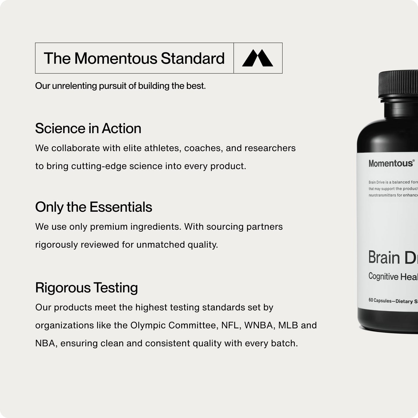 Momentous Brain Drive Nootropic Supplement Capsules 60 Count