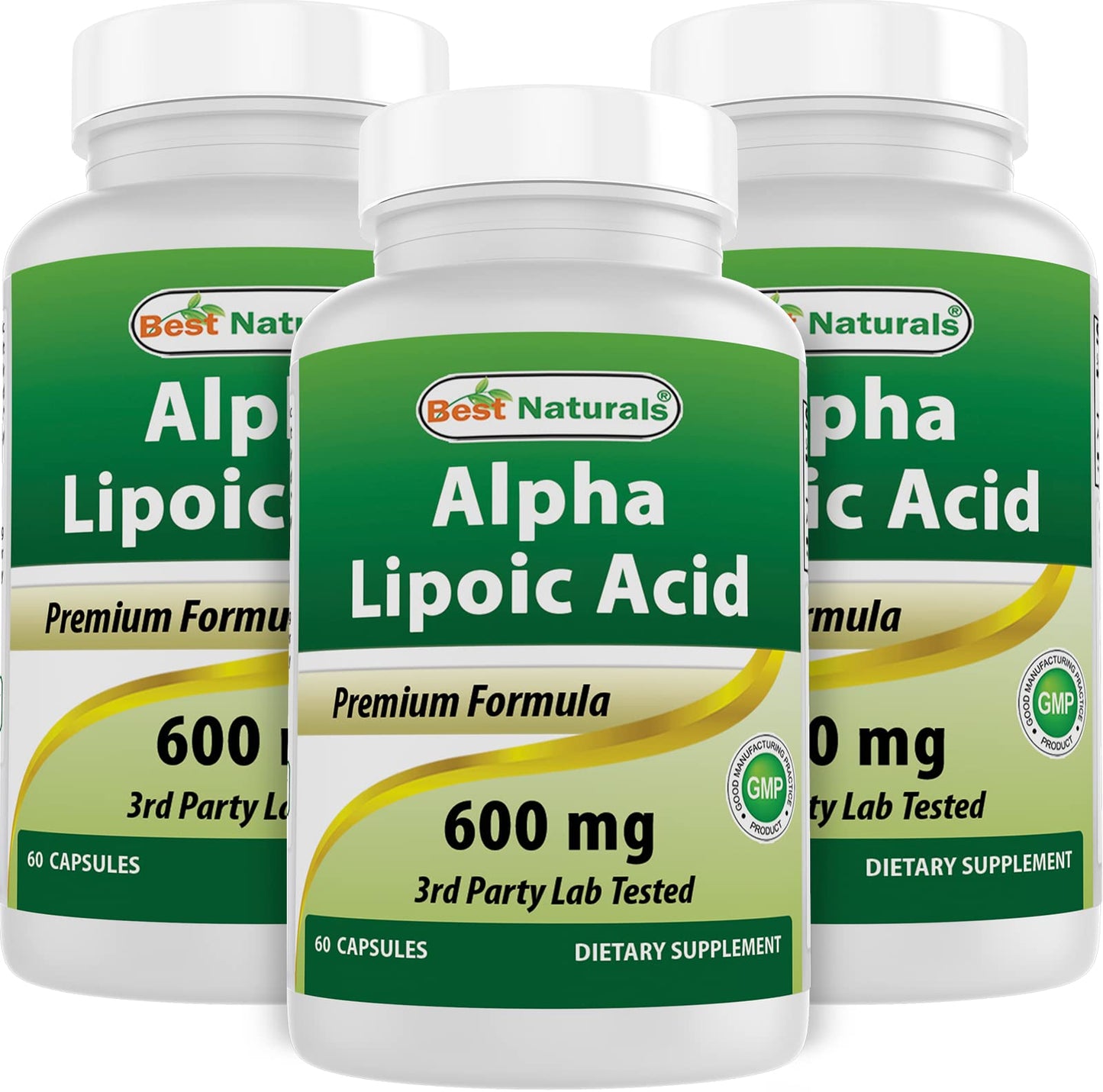 Best Naturals Alpha Lipoic Acid 600 mg Capsules 180