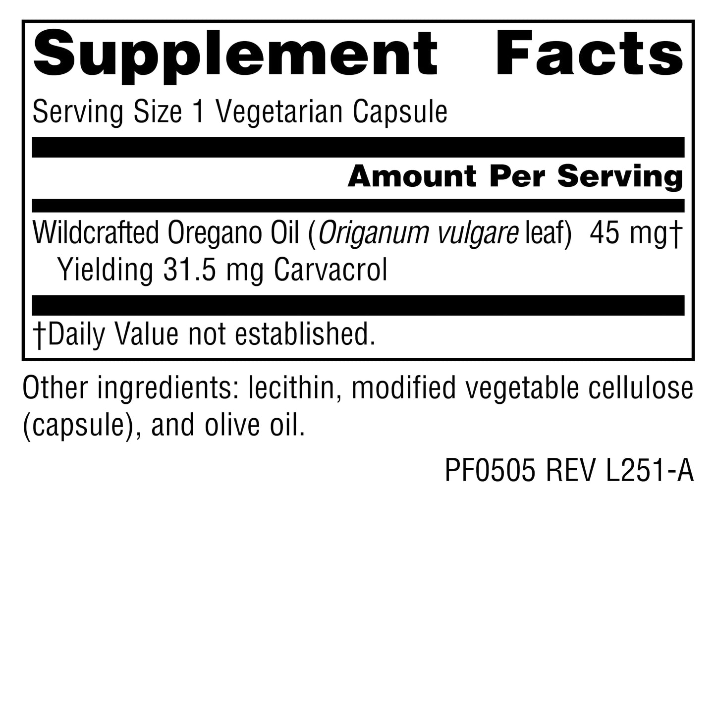 Planetary Herbals Oil of Oregano Capsule 120 Count