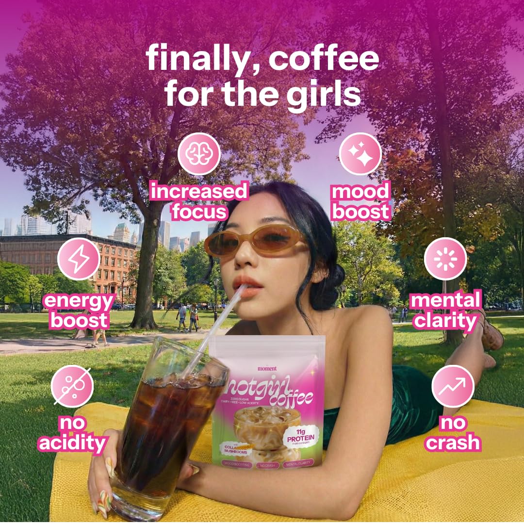 Moment Hot Girl Mushroom Coffee with Collagen Protein & Creatine Powder 15.8 Ounce