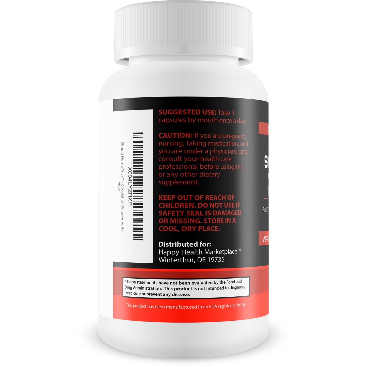 Happy Health Marketplace Blood Flow Beast Force Male Formula Circulation Supplement Capsule 90 Count