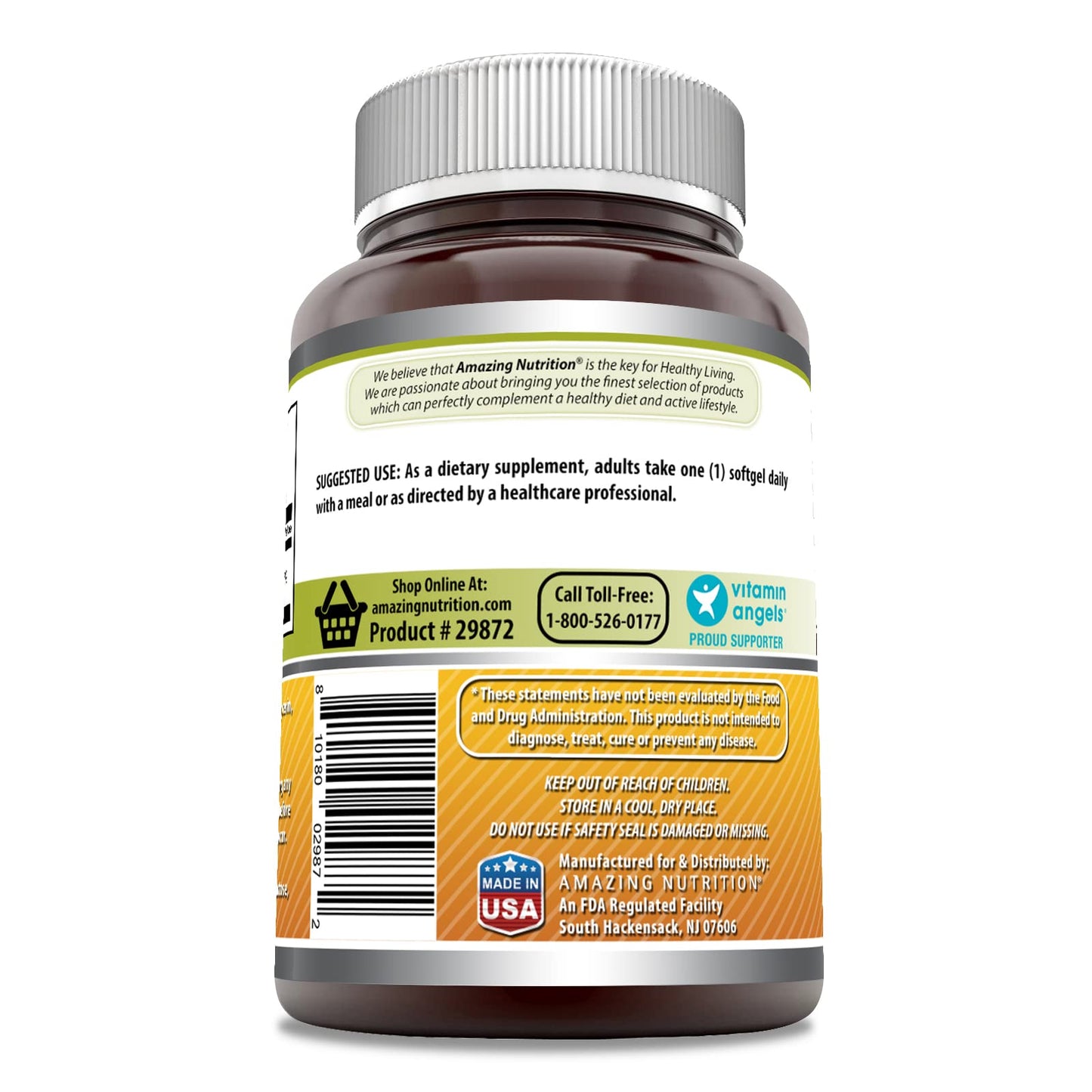 Amazing Nutrition Vitamin D3 in Olive Oil 5000 IU Softgels, 360 Count