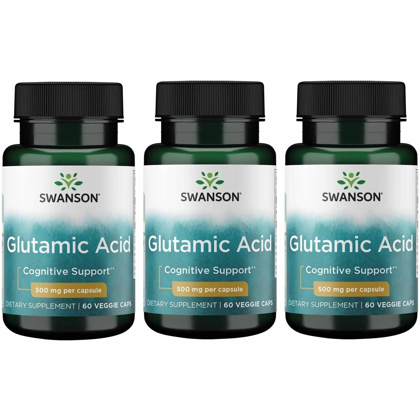 Swanson Amino Acid Glutamic Acid 500 mg Capsules, 180 Count