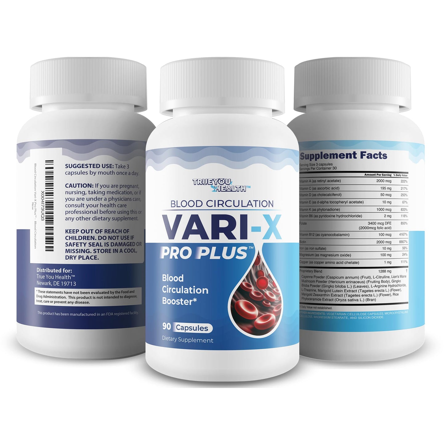 True You Health Blood Circulation Vari-X Pro Plus Capsule, 90 Count