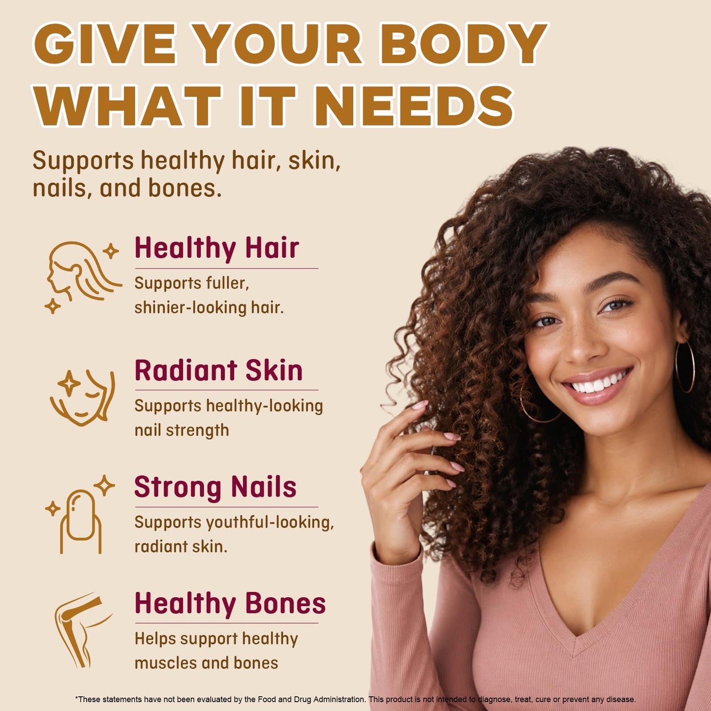 Kenofor Hair Skin and Nails Gummies with Biotin (6000 mcg), Zinc, Vitamin A, and Vitamin E, 60 Count