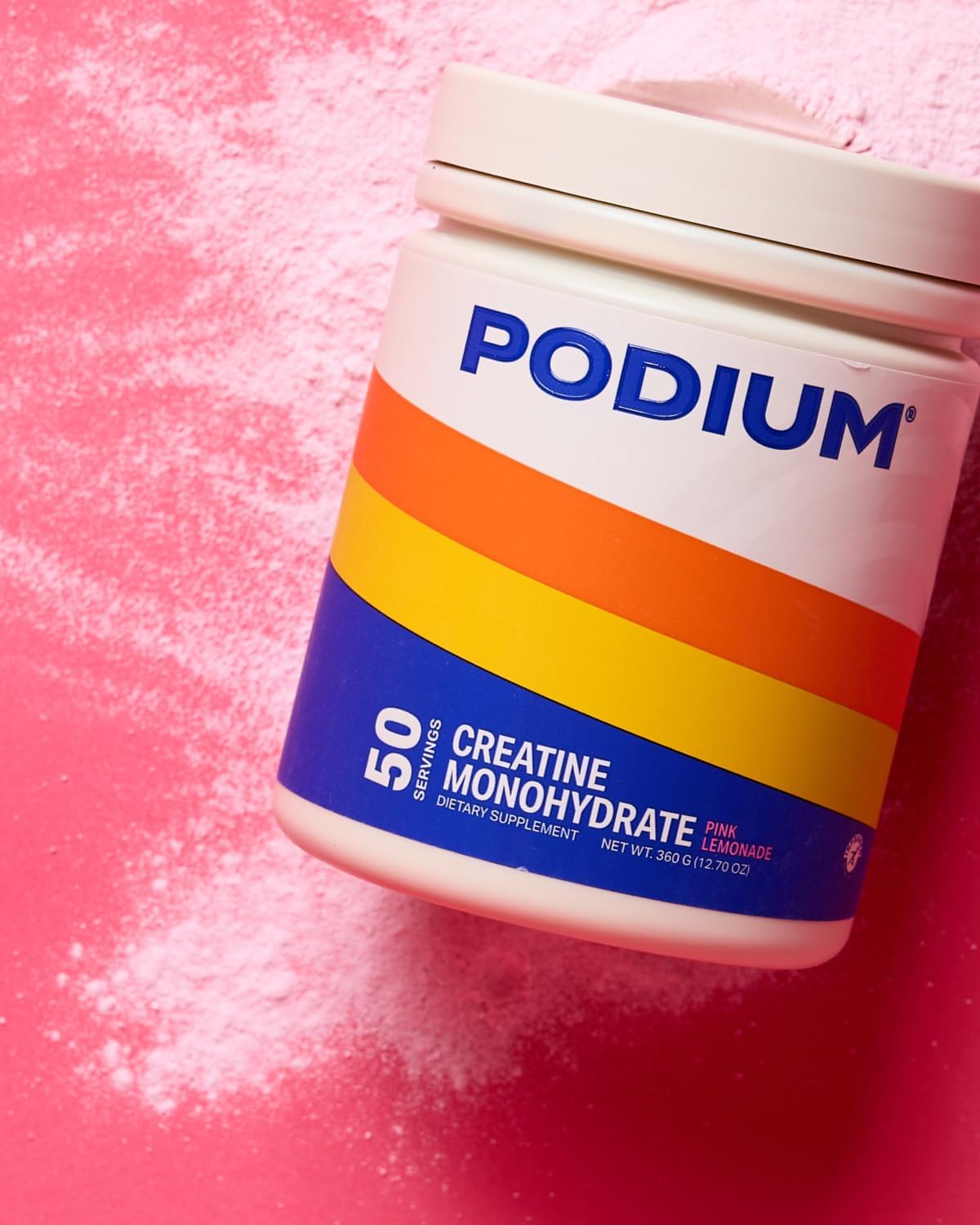 Podium Nutrition Solos Creatine Monohydrate Powder Pink Lemonade 12.7 oz
