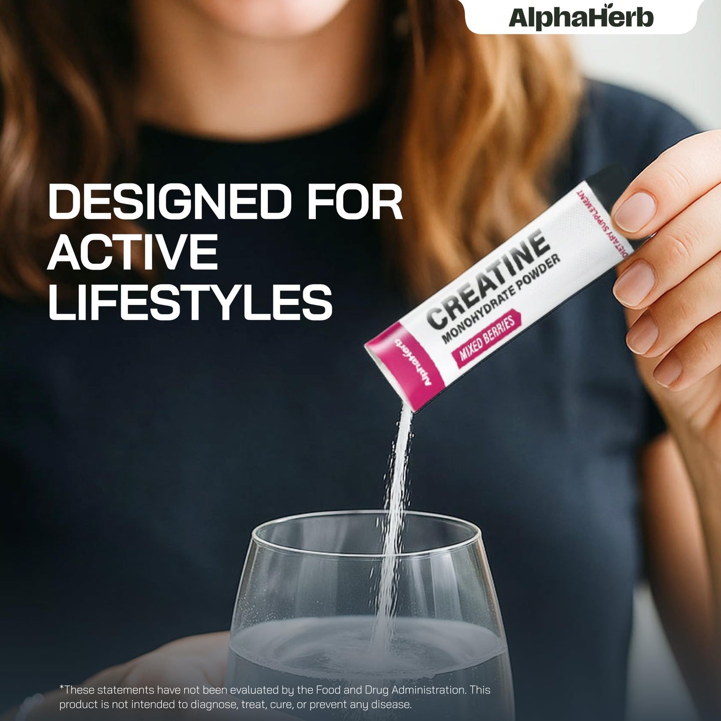 AlphaHerb Creatine Monohydrate Powder 8 Pack