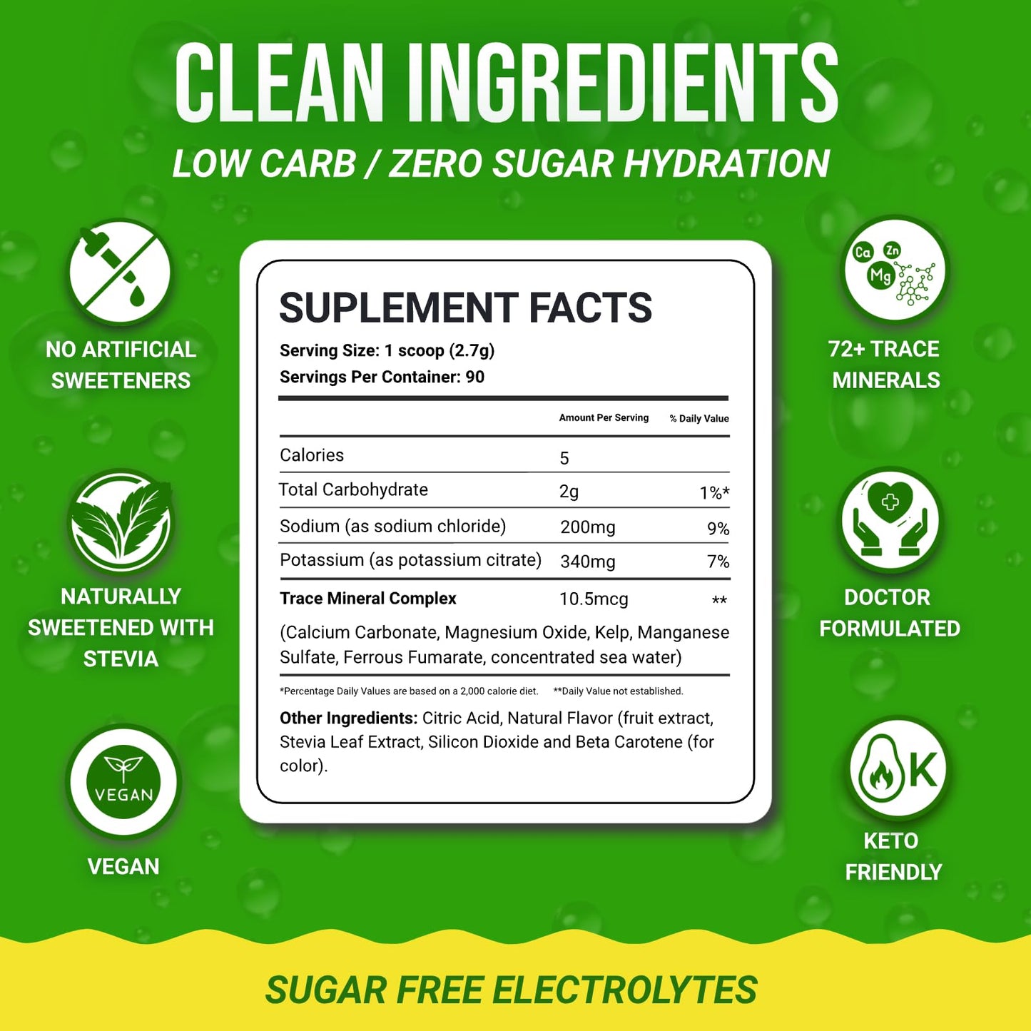 Dr. Price's Vitamins Electrolytes Powder Sugar Free Lemon Lime (8.5)
