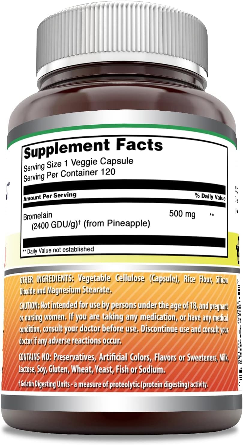 Amazing Nutrition Bromelain Supplement Capsule 120 Veggie Capsules