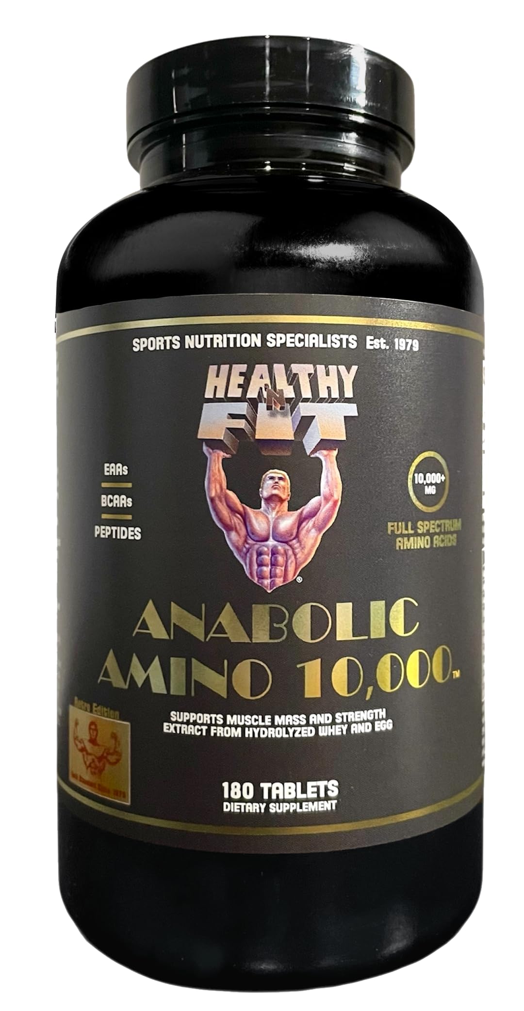 Healthy 'N Fit Amino 10,000 - Amino Acid, 180 Tablets - Hydrolyzed Egg & Whey Source - Fast Absorbing