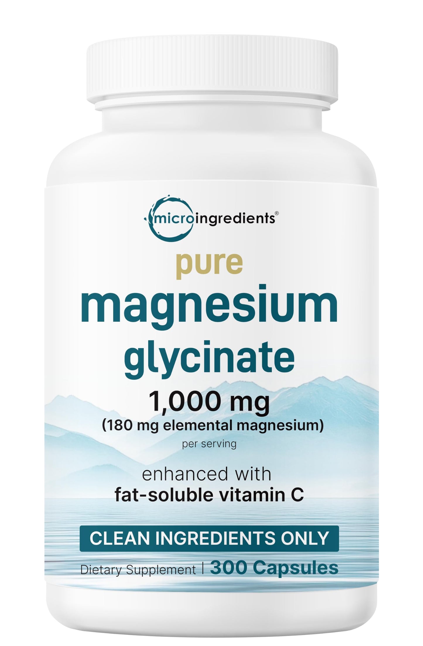 Micro Ingredients Magnesium Glycinate 1,000mg Capsules, 300 Count