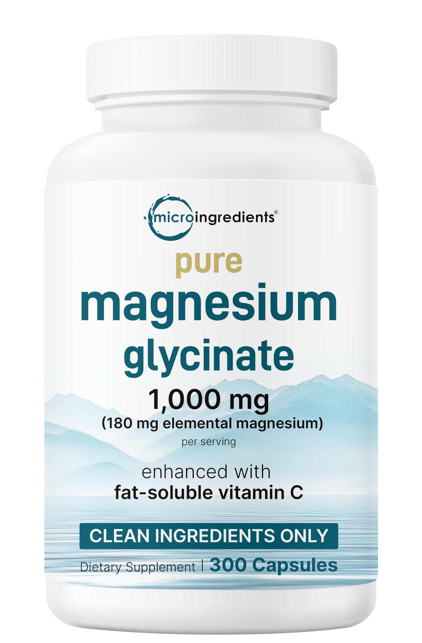 Micro Ingredients Magnesium Glycinate 1,000mg Capsules, 300 Count