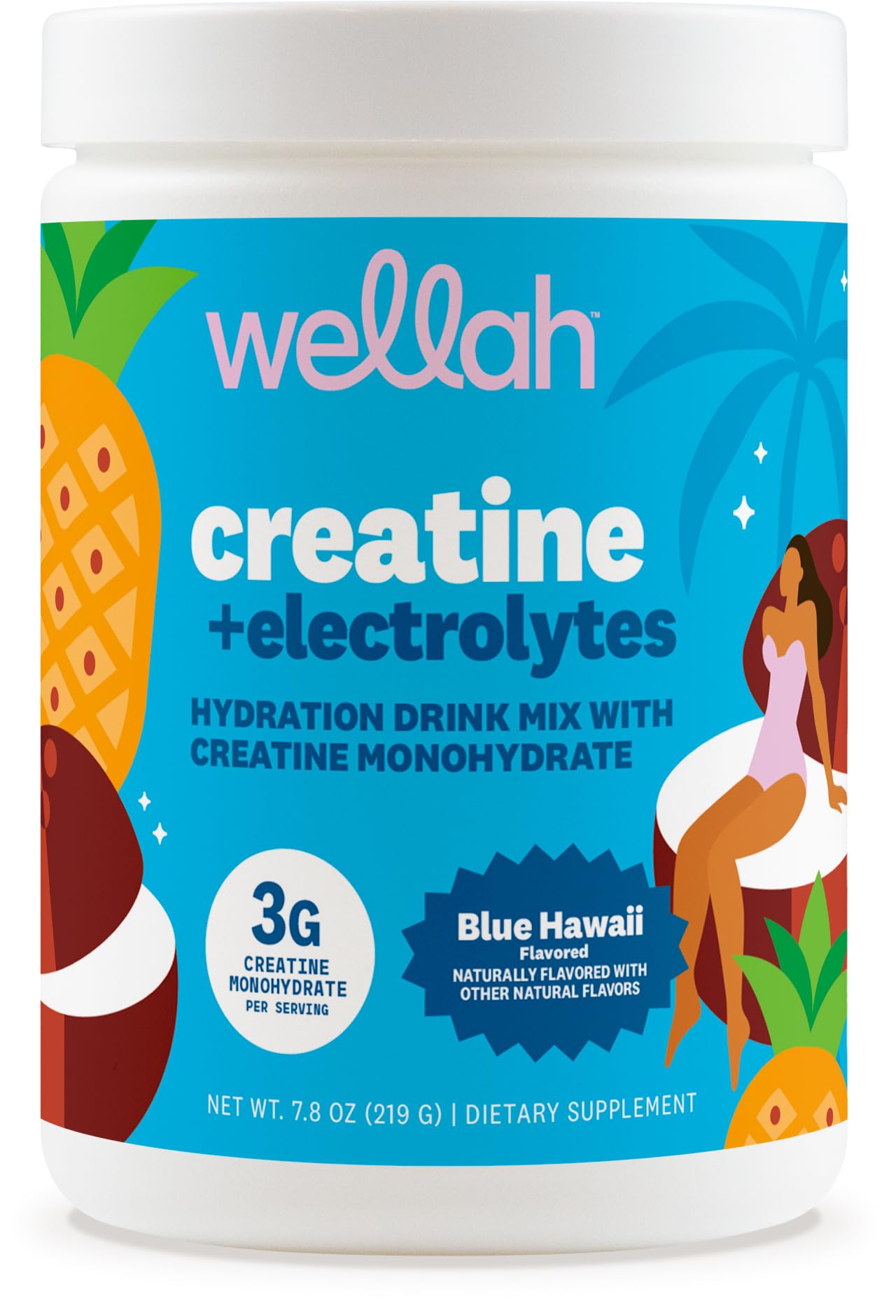 Wellah Creatine + Electrolytes Powder 7.8 Ounce