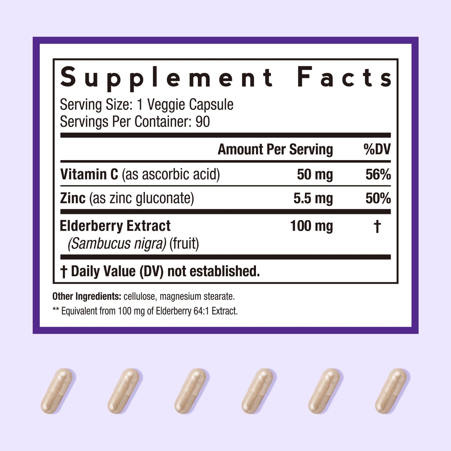 Doctor's Recipes Elderberry Extract with Vitamin C and Zinc, Extra Strength Sambucus Extract for Immune Support, 90 Capsules