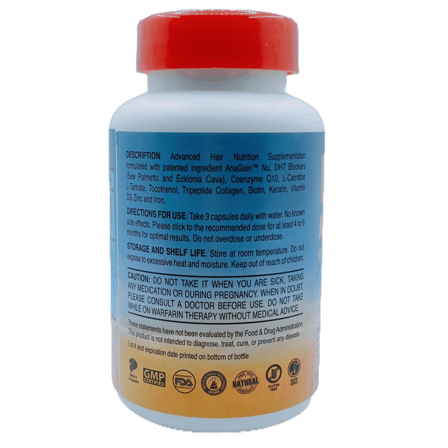 REGENSIFY Redensifying Hair Nutrition - Hair Regrowth Supplement with AnaGain Nu, Saw Palmetto, Ecklonia Cava, Coenyzme Q10, Tocotrienol, L-Carnitine | DHT Blocker | Reduce hairfall for Men & Women Capsule 1