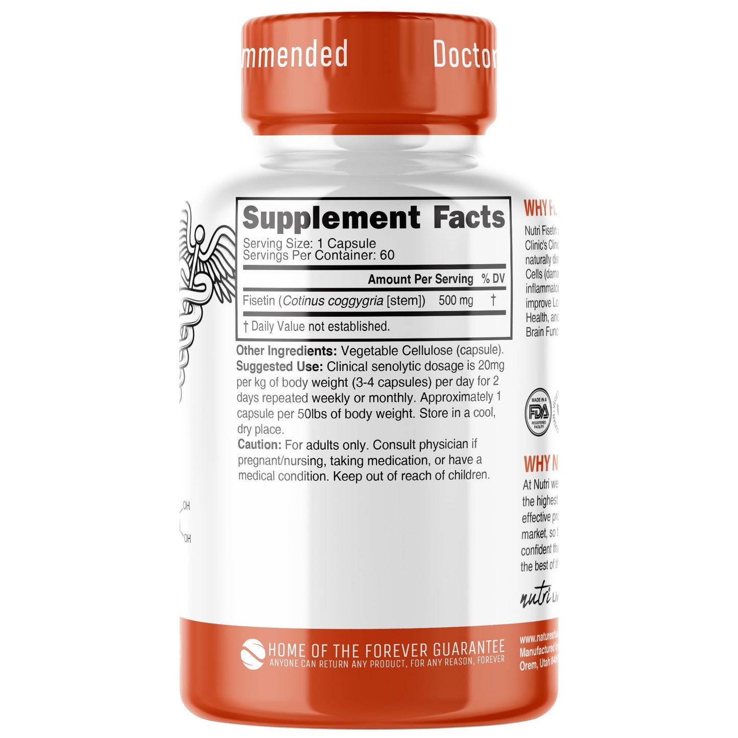 Nature's Fusions Nutri Fisetin 500mg Capsules, 60 Count