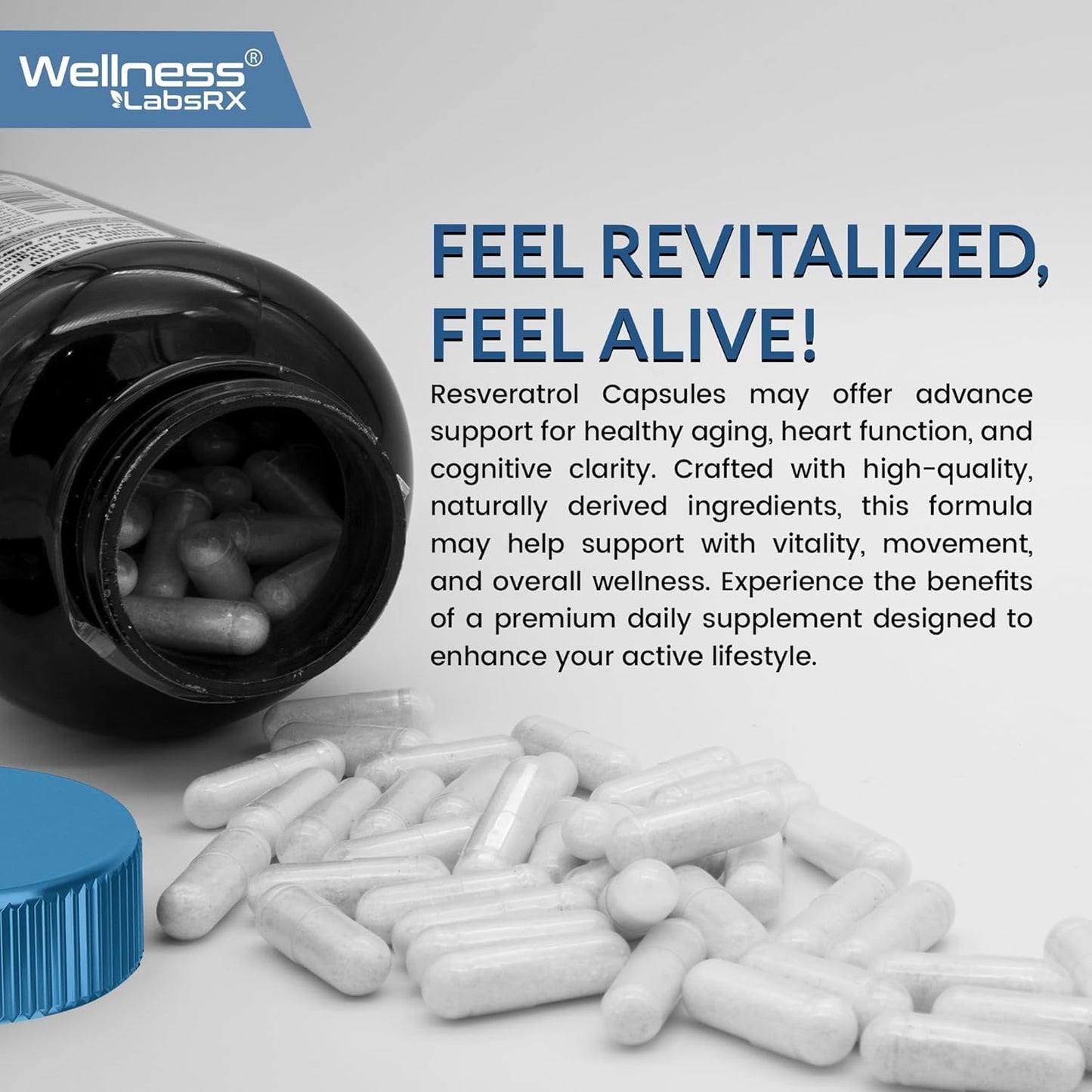 WELLNESS LABSRX Resveratrol 1000mg Capsules - 240 Count