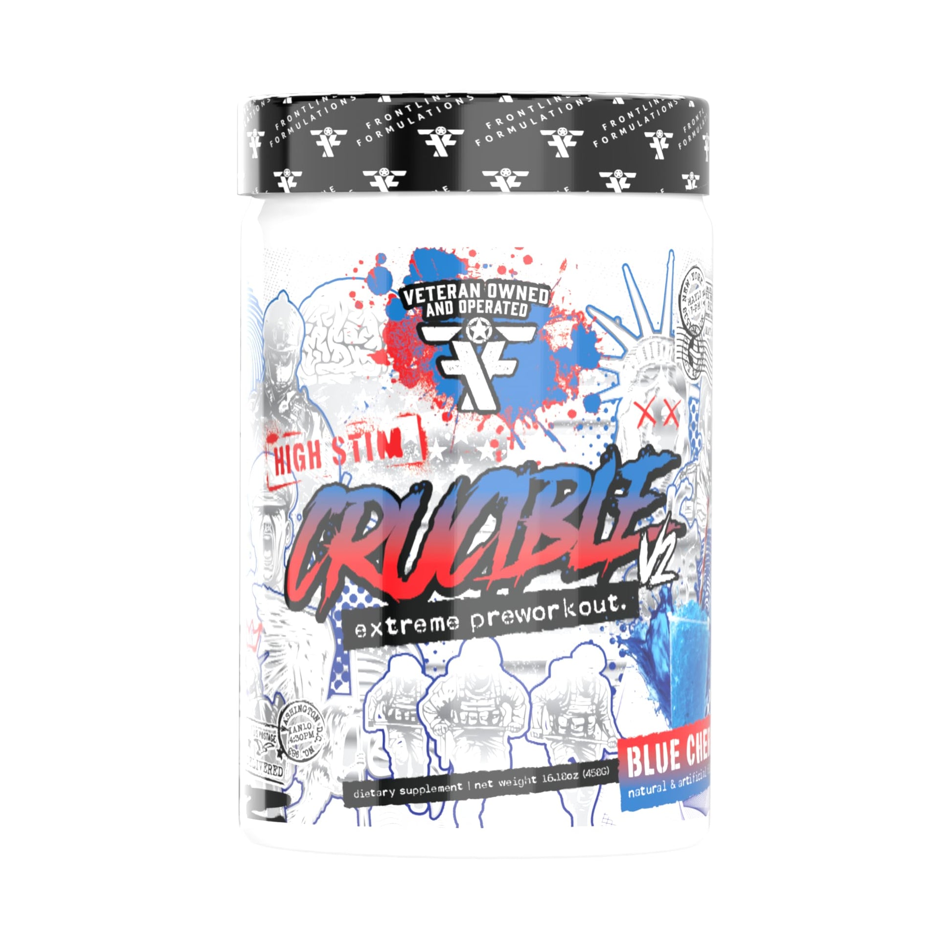 FRONTLINE FORMULATIONS Crucible V2 Pre Workout Powder Blue Cherry 10.58 oz