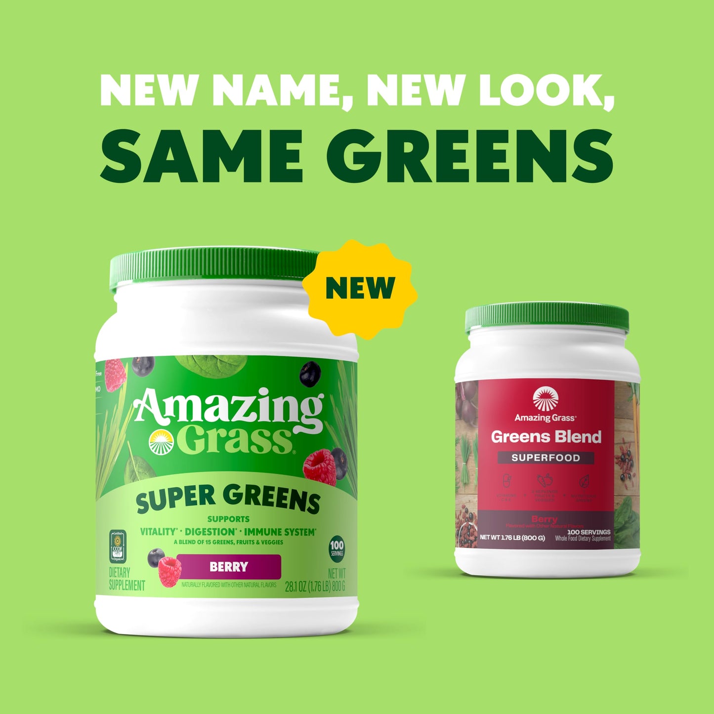 Amazing Grass Super Greens Powder Organic Berry 28.2 oz, 100 Servings
