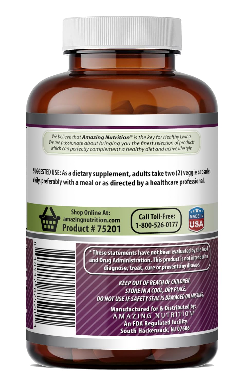 Amazing Nutrition Grapeseed Extract 800 mg 20:1 Capsules, 120 Count