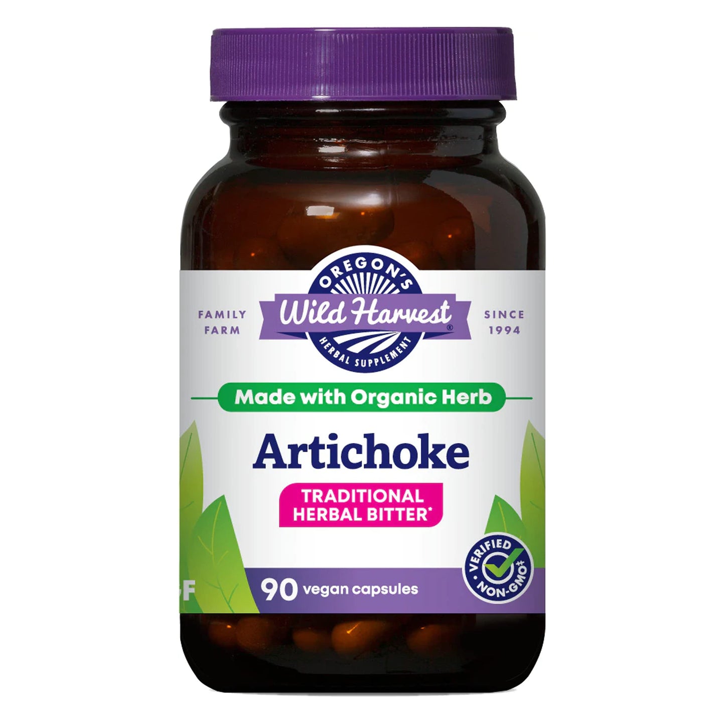 Oregon's Wild Harvest Artichoke Organic Herbal Supplement Capsule 90 Count