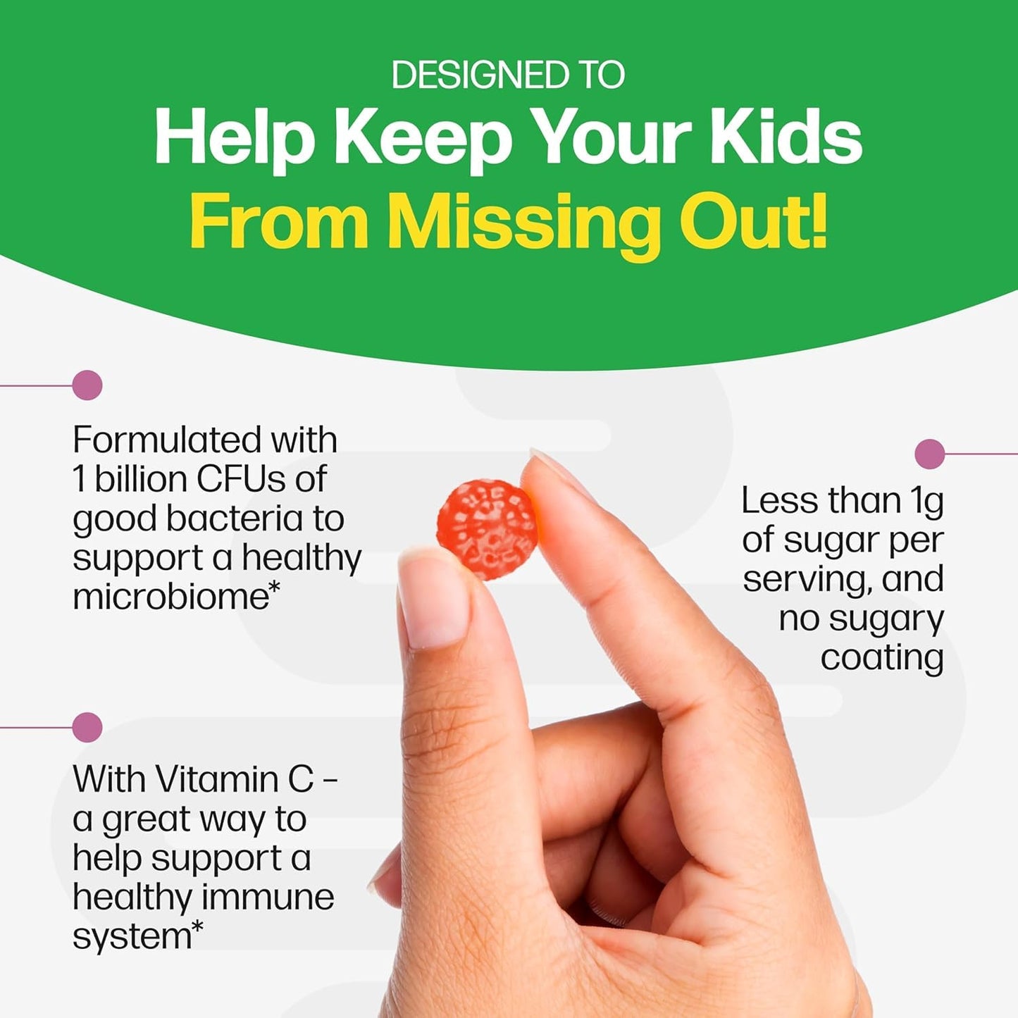 Culturelle Kids Probiotic + Veggie Fiber Gummies, 60 Count