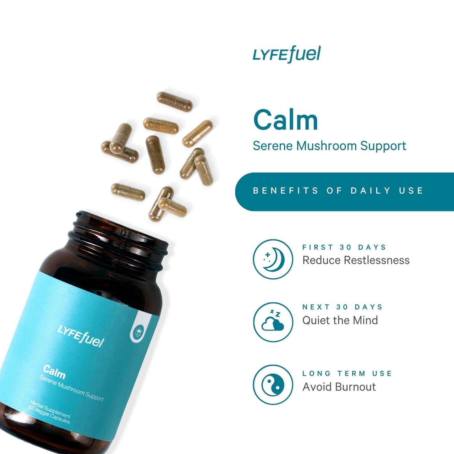 LyfeFuel Adaptogen Blend for Relaxation & Mood Support Capsule 1