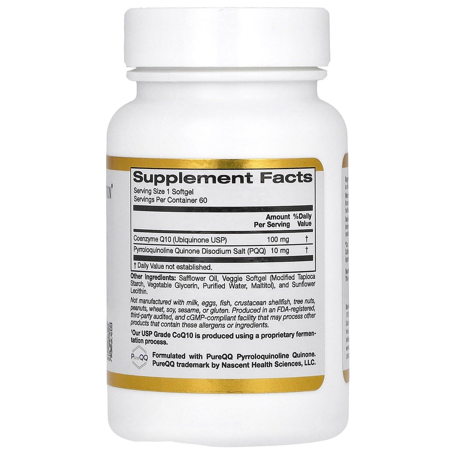 California Gold Nutrition CoQ10 with PQQ, Ubiquinone USP, Tapioca Veggie Softgels, 100 mg, 60 Softgels