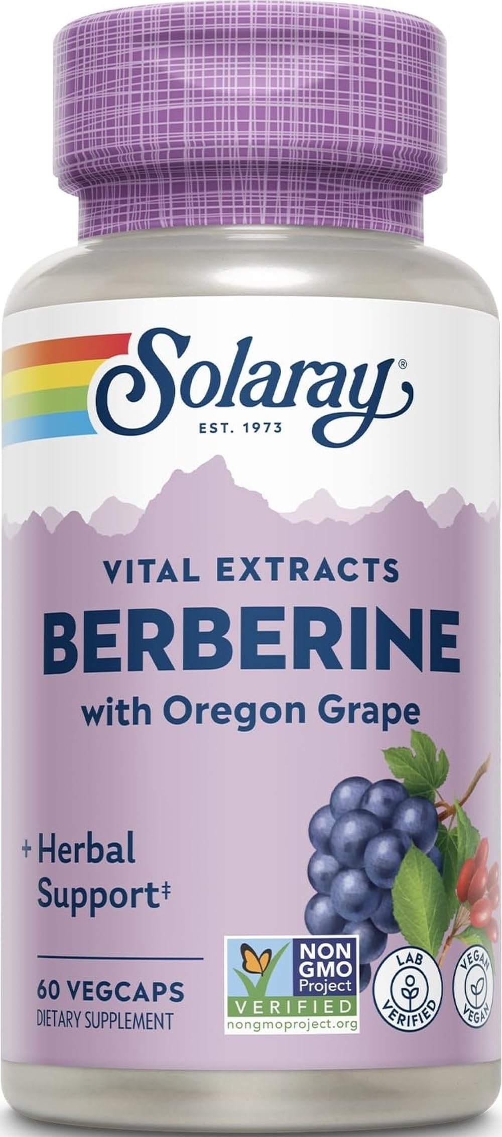SOLARAY Berberine Supplement 250 mg, 60 Capsules
