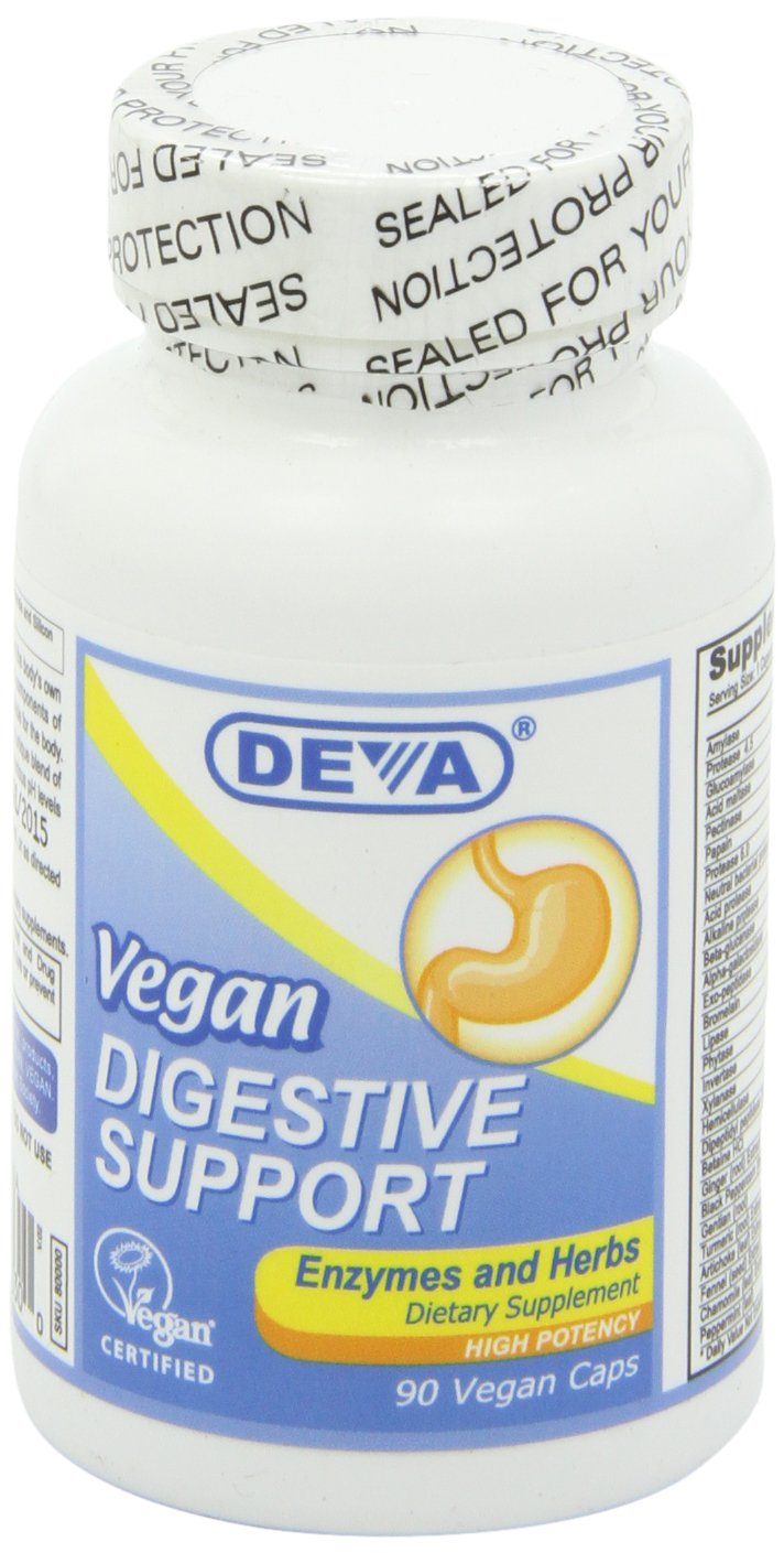 DEVA Vegan Vitamins Digestive Enzymes Plus Supplement Capsules 90 Count