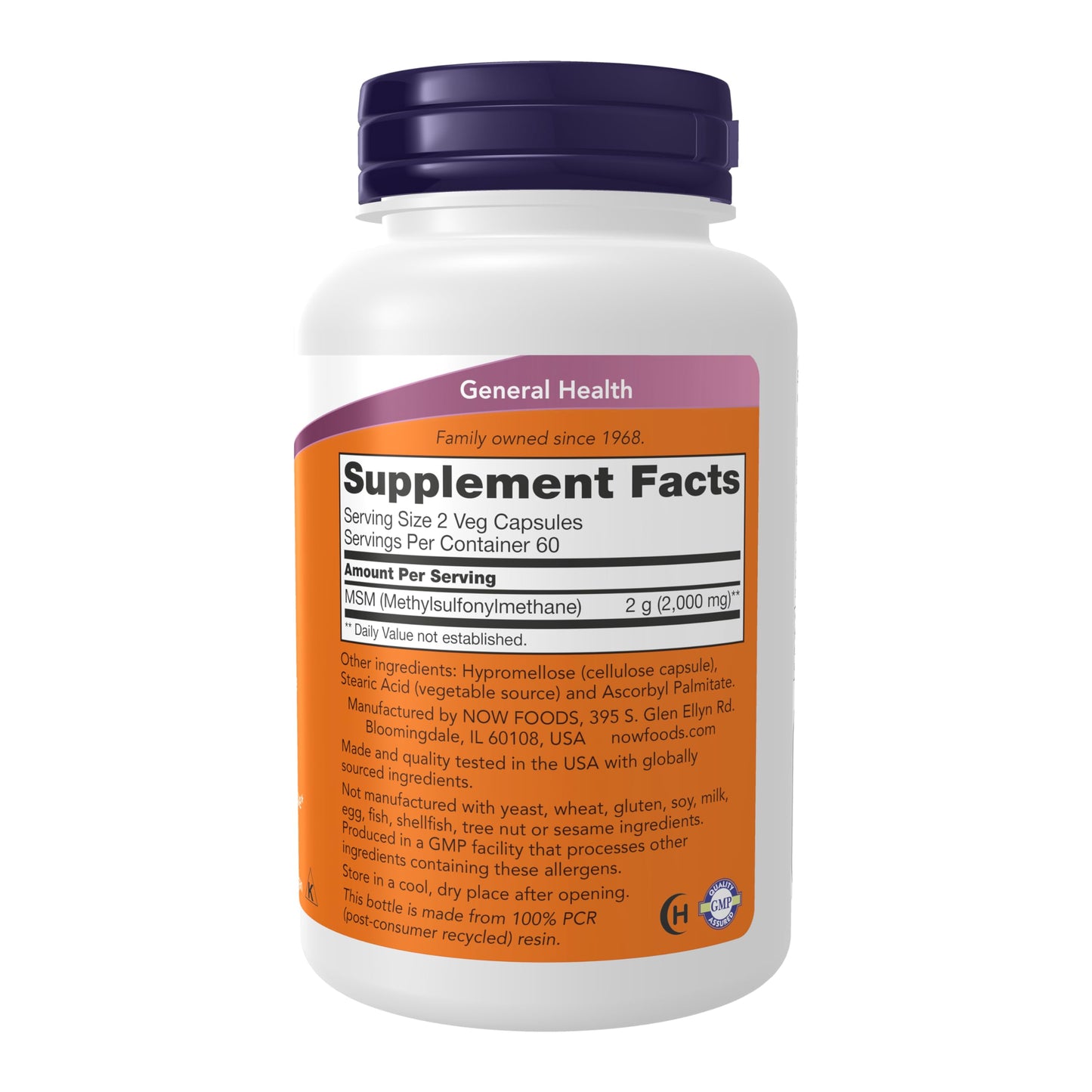 NOW Foods MSM 1000mg Capsule, 120 Capsules