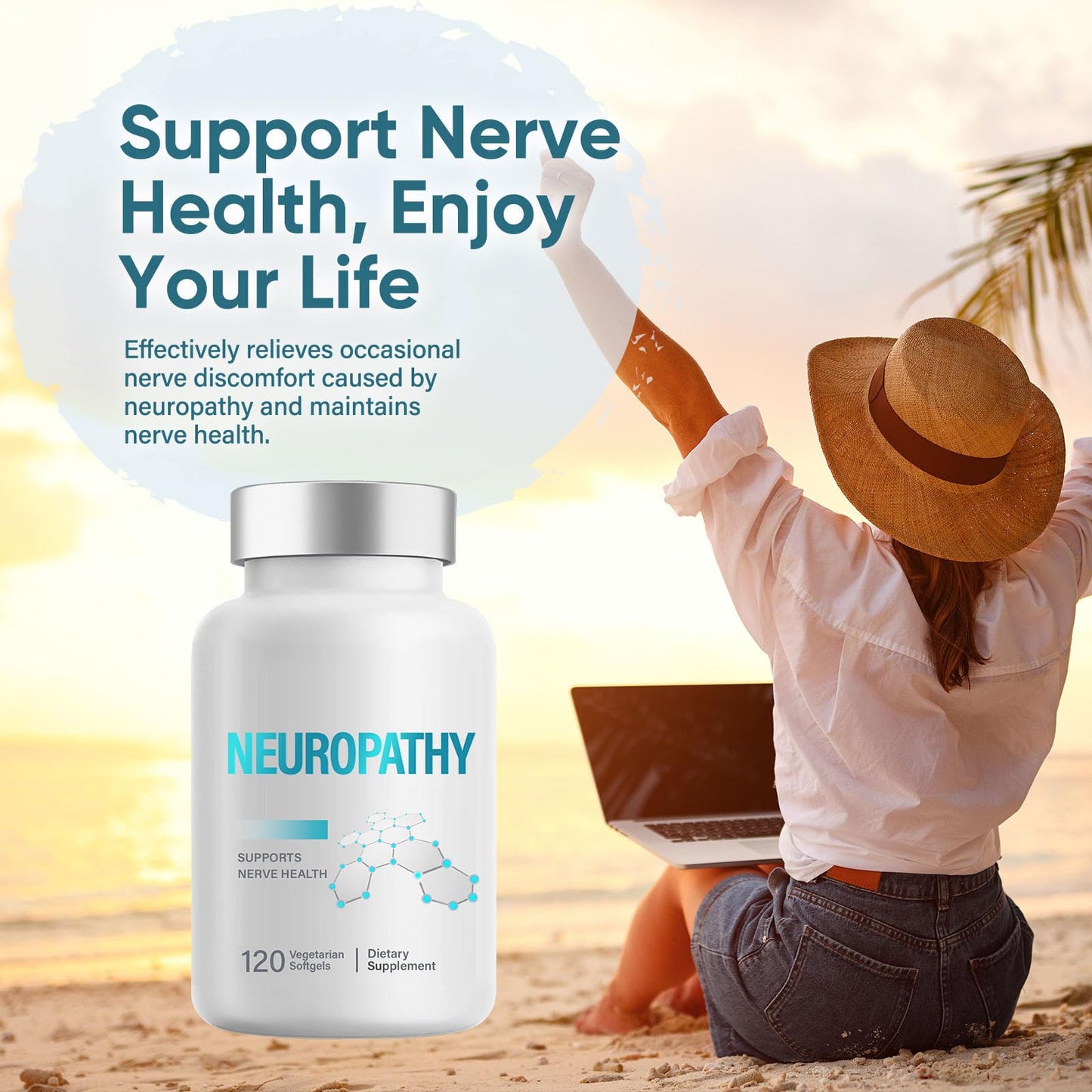 Purixia Neuropathy Support Nerve Supplement with Alpha-Lipoic Acid 600mg Softgels, 120 Count