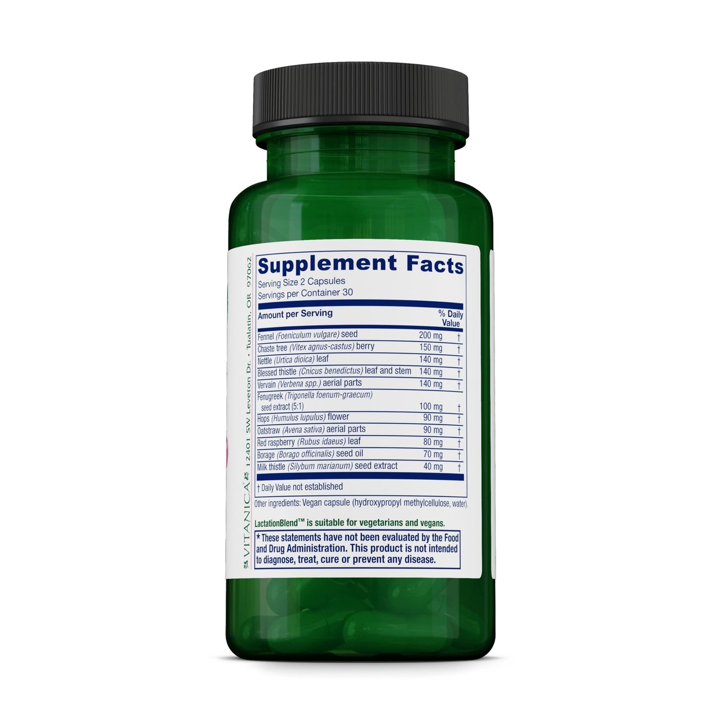 Vitanica Lactation Blend Capsules 60 Count