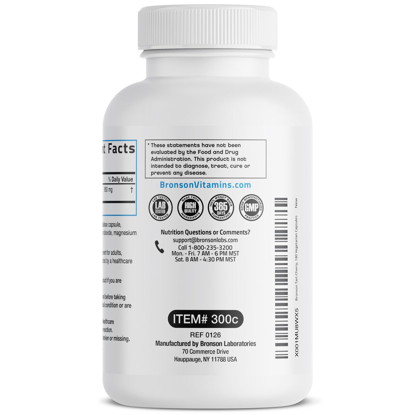 Bronson Tart Cherry Maximum Strength Capsules, 180 Count